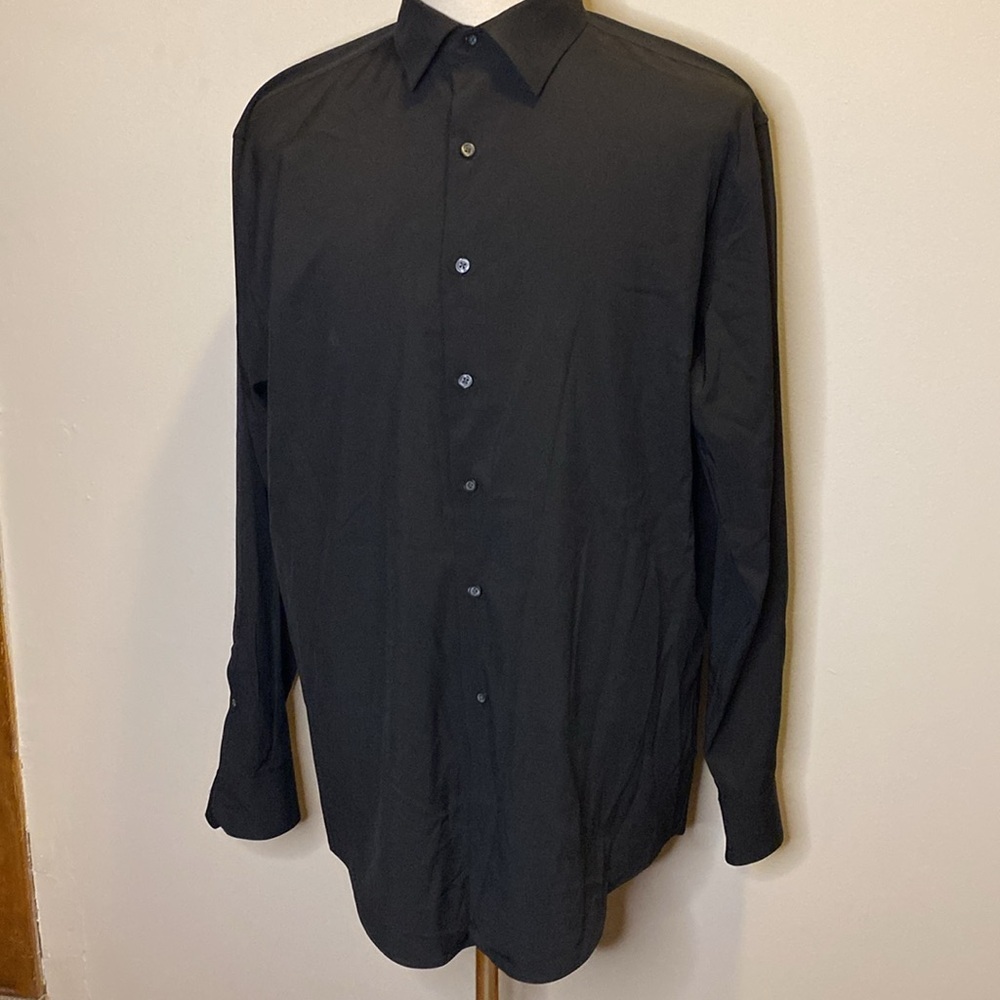 Alfani Slim Fit Button Down Dress shirt in Black (sz 17-17.5 34-35)